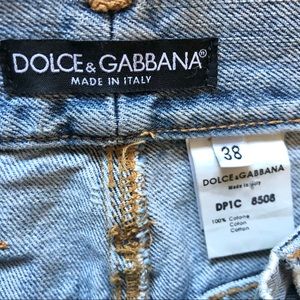 Dolce & Gabbana Blue Jeans Metal Leather Tag Size 38 Made in Italy